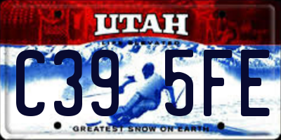 UT license plate C395FE