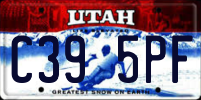 UT license plate C395PF