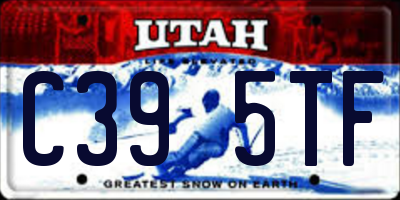 UT license plate C395TF
