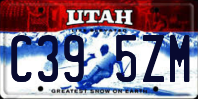 UT license plate C395ZM