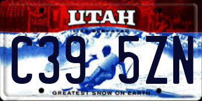 UT license plate C395ZN