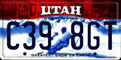 UT license plate C398GT