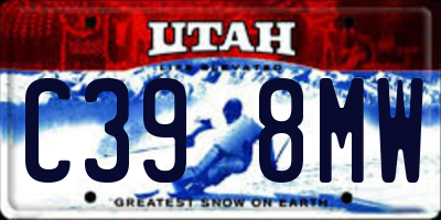 UT license plate C398MW