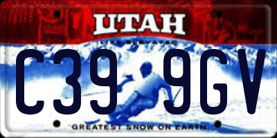 UT license plate C399GV