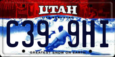 UT license plate C399HI