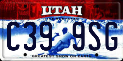 UT license plate C399SG