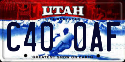 UT license plate C400AF