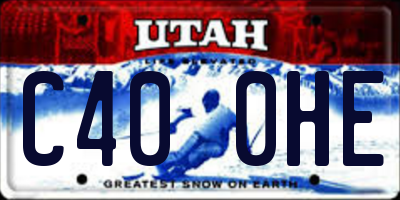UT license plate C400HE