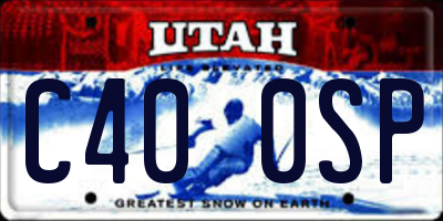 UT license plate C400SP