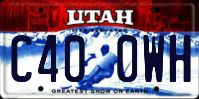 UT license plate C400WH