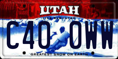 UT license plate C400WW