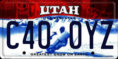 UT license plate C400YZ
