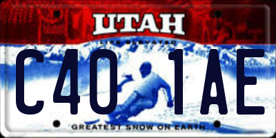 UT license plate C401AE