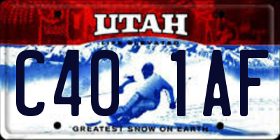 UT license plate C401AF