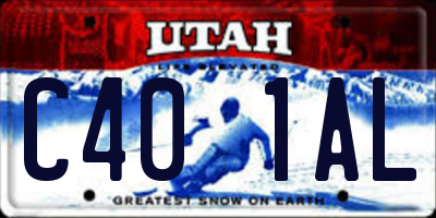 UT license plate C401AL
