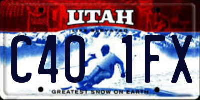 UT license plate C401FX