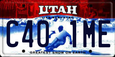 UT license plate C401ME