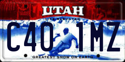 UT license plate C401MZ