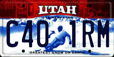 UT license plate C401RM