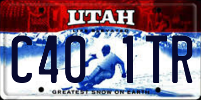 UT license plate C401TR