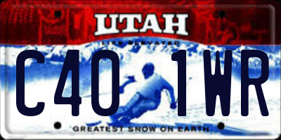 UT license plate C401WR