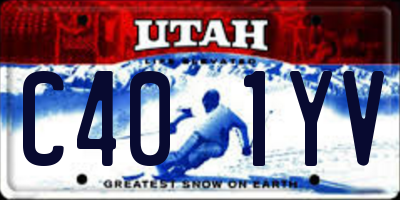 UT license plate C401YV
