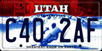 UT license plate C402AF