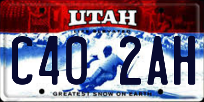 UT license plate C402AH