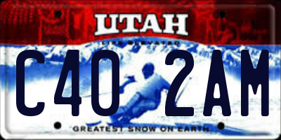 UT license plate C402AM
