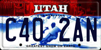 UT license plate C402AN