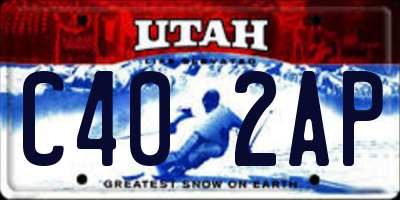 UT license plate C402AP