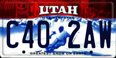 UT license plate C402AW