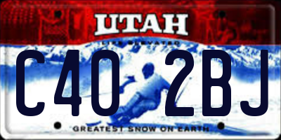 UT license plate C402BJ