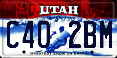 UT license plate C402BM