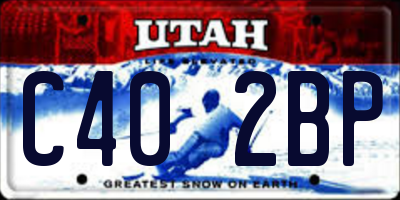 UT license plate C402BP