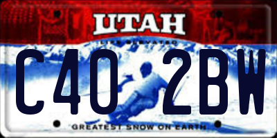 UT license plate C402BW