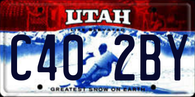 UT license plate C402BY