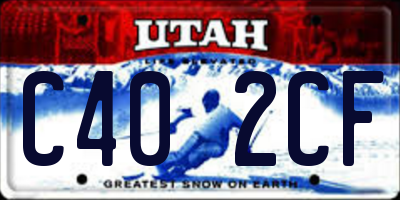 UT license plate C402CF