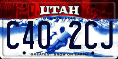 UT license plate C402CJ