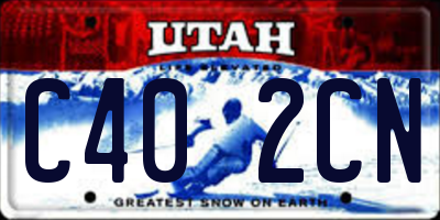 UT license plate C402CN