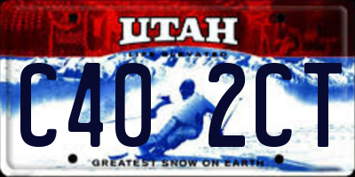 UT license plate C402CT