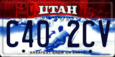 UT license plate C402CV