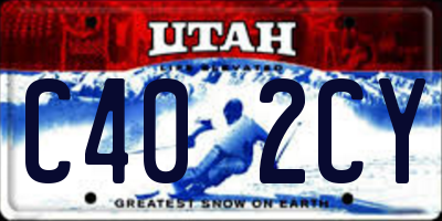 UT license plate C402CY