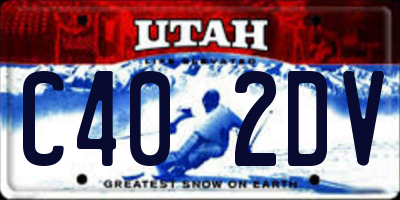 UT license plate C402DV