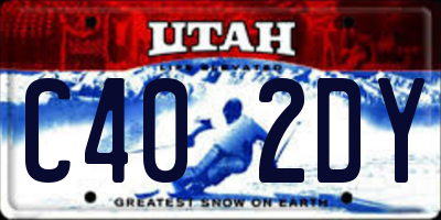 UT license plate C402DY