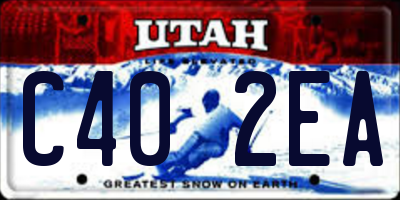 UT license plate C402EA