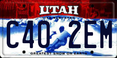 UT license plate C402EM