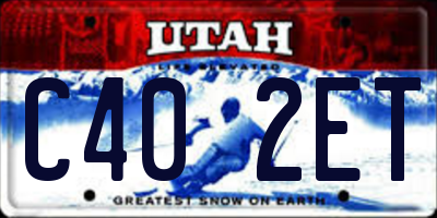UT license plate C402ET