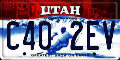 UT license plate C402EV