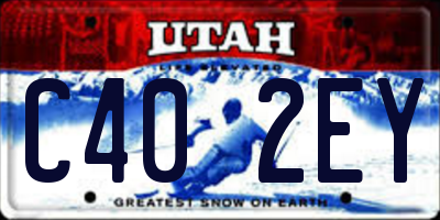 UT license plate C402EY